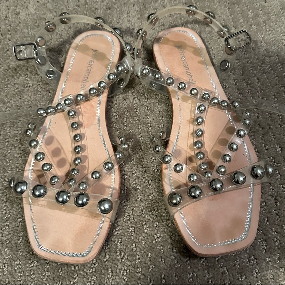 Jeffrey Campbell Calath Clear with Silver Size 7